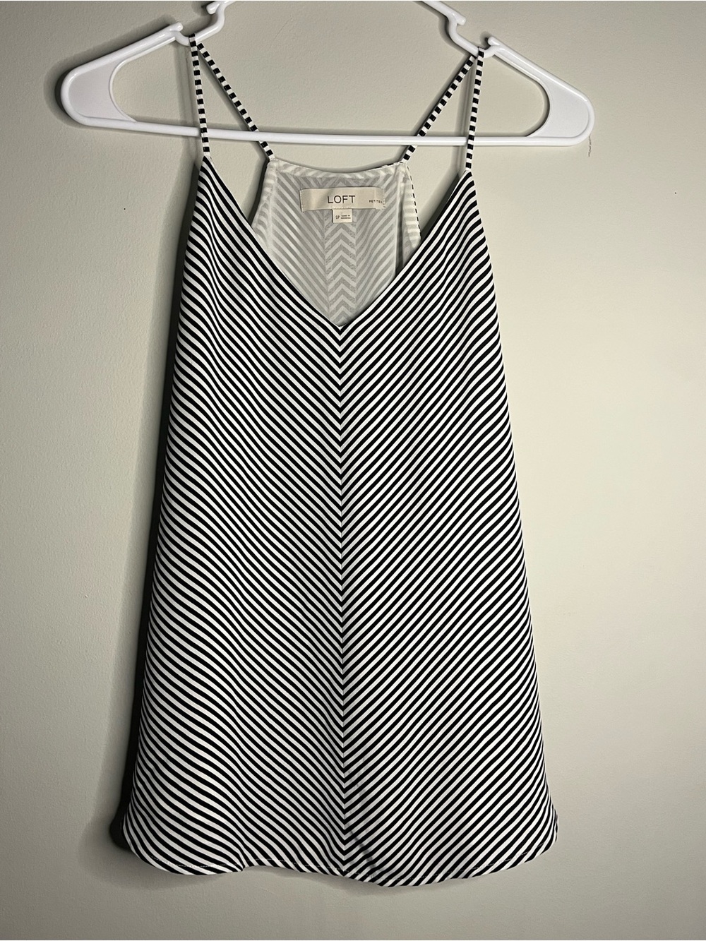 LOFT Black & White Striped Cami Dress small petite